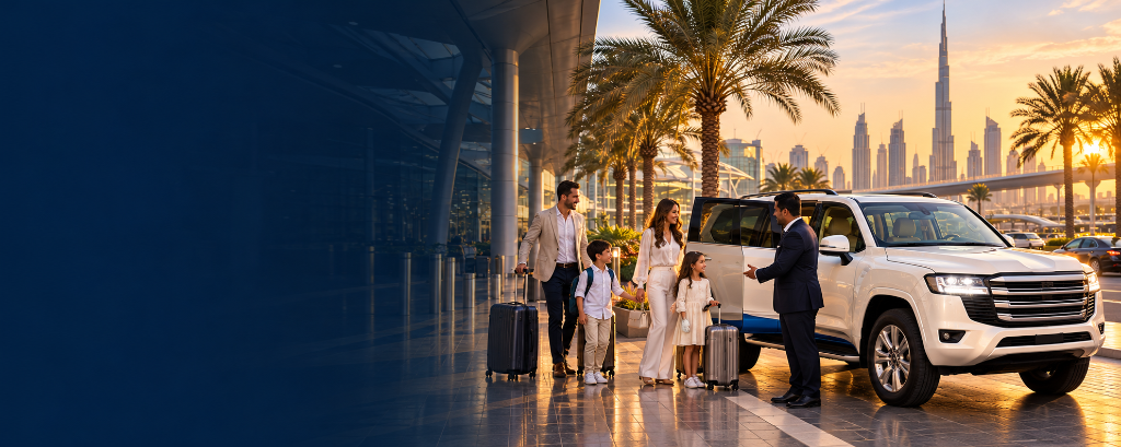 Luxury Dubai airport transfer with private chauffeur and SUV